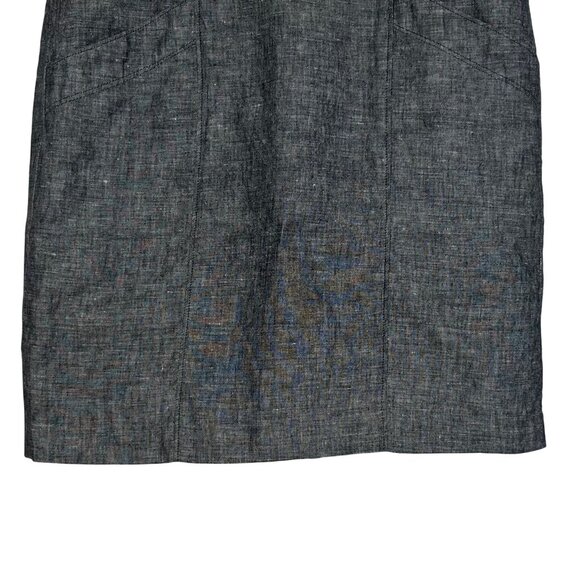 Ann Taylor Pencil Skirt Linen Womens Size 4 Gray Lined Business Professional - Picture 4 of 9